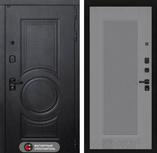 labirint-grand-30-grey Входная дверь GRAND 30 - Серый рельеф софт — изображение 1
