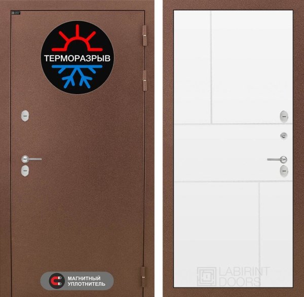 labirint-termomagnit-21-white Входная дверь Термо Магнит 21 - Белый софт — изображение 1