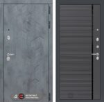 Входная дверь Бетон 22 - Графит софт, черная вставка