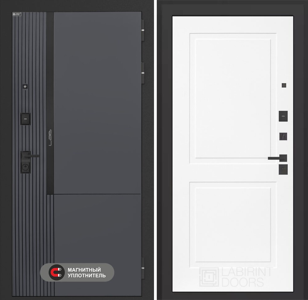 lab-2-pro-11-belsoft Входная дверь Лаб 2 Про 11 – Белый софт — изображение 1
