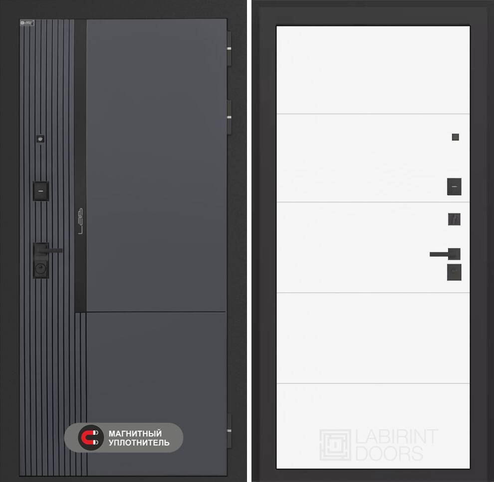 lab-2-pro-13-belsoft Входная дверь Лаб 2 Про 13 – Белый софт — изображение 1