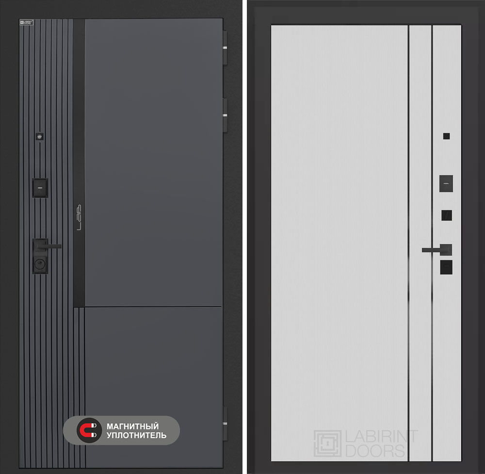 lab-2-pro-10-beliyreliefsoft Входная дверь Лаб 2 Про 10 - Белый рельеф софт с молдингом — изображение 1